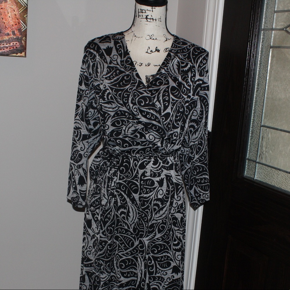 Beautiful black and gray wrap dress